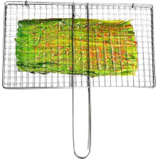Grillkorb für Gemüse - faltbare Netzhalterung mit Griff | BBQ Korb aus Edelstahl für Fleisch, Fisch, | Geschenk für Küche, Camping, Outdoor, Pa