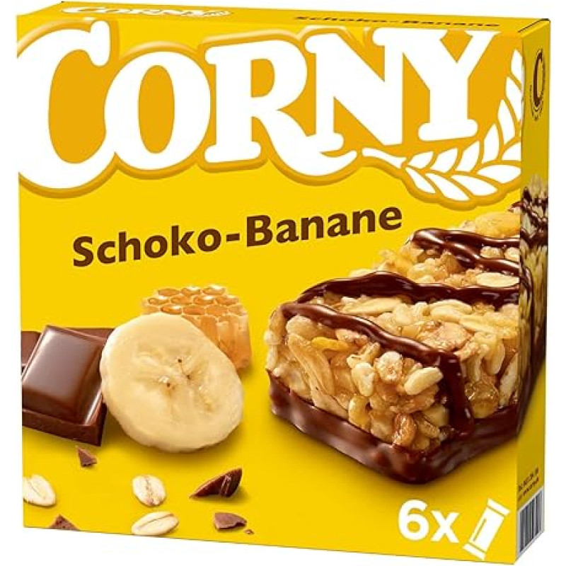 CORNY Chocolate Banana, Cereal Bar, 150 g Box of 6 Bars