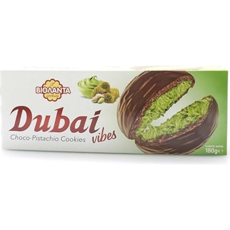 Dubai Style Biscuits 180g - Chocolate Coated - Pistachio Cream & Kadayif Filling - Luxurious Candy - Oriental Delight