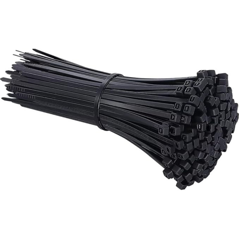 Nailono kabelių raiščiai juodi 4 x 150 mm, 500 vnt.