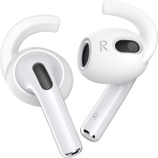 Gcioii Ear Pads for AirPods 3 Silicone 3 Pairs Ear Hook Non-Slip Earphone Covers Extra Storage Bag Compatible with Apple AirPods 3 2021 (White)