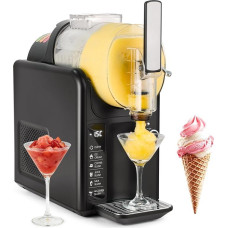 Slush Machine Quick Freezer Drinks 2L No Ice Maker Temperature Display su 6 programomis Self-Cleaning Function for Preparing Soft Ice Cream, Cocktails, Frappé, Milkshakes, Margaritas