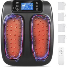 EMS Foot Massager Neuropathy, Circulation Stimulator Legs with Remote Control Heat & TENS Electric Foot Massager for Back & Muscle Relaxation 6 Modes & 99 Intensities