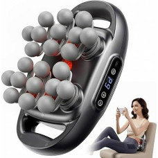 22 Head Massage Gun for Deep Tissue, 9 Levels Massager with Red Light Therapy & LCD Display, Rechargeable Muscle Gun for Neck/Back/Legs, Pain Relief & Muscle Relaxation