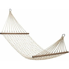 Makramee-Hängematte aus Baumwolle, 270 x 80 cm (Nutzbereich 190 x 80 cm), Netzhängematte im Boho-Stil, für Garten, Terrasse, Innenbereich, Camping, Camper oder Wohnwagen