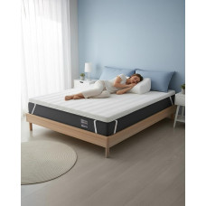 ONNUVO Dvigulė lova Memory Foam Mattress Topper 160 x 200 cm Nuimamas aukštis 8 cm Galima skalbti skalbimo mašinoje Aukšta burnos apsauga Minkštas užvalkalas 4 elastingi kampai Bambukas Itališkas prekės ženklas