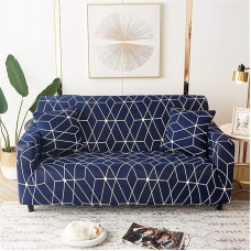 Surwin Sofa Cover Sofa Throws 1 2 3 4 Seater Pattern Elastic Stretch Universal Sofa Cover Sofa Cover Slipcover Couch Cover for Armrests Sofa (Geometric, 4 Seater (235-300 cm)