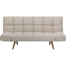 Beliani Sofa Bed in Scandinavian Style Folding Patchwork Beige Ingaro