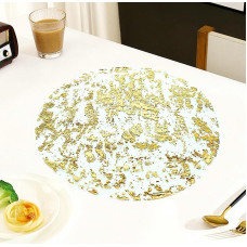 Plokštės su apvaliu stogu, 10 vnt. apvalių plokščių su apvaliu stogu, skirtos virtuvei, restoranui, kavinei, restoranui, restoranui, kavinei, aukso spalvos, 33 cm