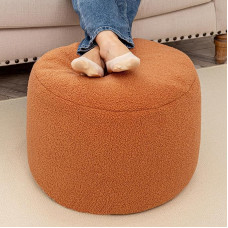 Apvalus Pouf Osmanų 50,8 x 50,8 x 35,6 cm Boho Pufas namų dekoro grindų Pouf Osmanų pėdų poilsio sofos sofos pupelių maišas kėdės gyvenamasis kambarys miegamasis oranžinė