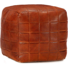 vidaXL Pouf Seat Pouf Stool Seat Pouf Footstool Stool Cube Seat Cushion Ottoman Šviesiai ruda 40 x 40 x 40 cm natūrali ožkos oda