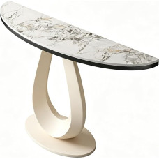 Konsolentische für Eingangsbereich, Console Table mit Abgerundeten Ecken, Geeignet für Wohnzimmer, Flur, Foyer(White,120x35x80CM/47x14x31IN)