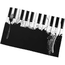 Tischsets, 6er-Set, Klavier, Tischsets, hitzebeständig, rutschfest, waschbar, Tischsets 30 x 45 cm