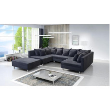 Kuechen-preisbombe Gyvenamasis kraštovaizdis Sofa sofa Kampinė sofa Velvetinis audinys Grafito pilka Minskas XXL