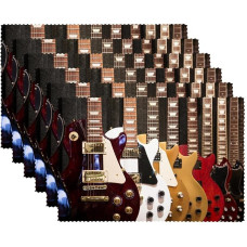 Medžiaginės paklodės, skalbiamos valgomojo stalo paklodės, 6 vnt., elektrinė gitara