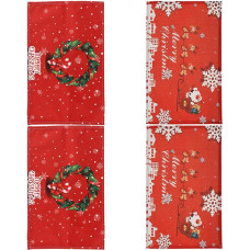 BESPORTBLE 4stücke Weihnachts Leinen Tischset Weihnachts Themen Tischset Wärmeisolierend als Geschirrmatte und Platzhalter Geeignet Schützt Tisch vor Beschädigungen