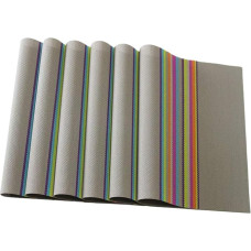 ULTECHNOVO Set of 6 place mats made of PVC, for home, dirt-repellent, washable, non-slip, heat-insulating, suitable for parties, dinners and daily use
