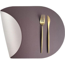Tischsets und Untersetzer, Ovale, wendbare Tischsets aus Kunstleder, Mehrfarbig, 30 x 44 cm(Coffee White)