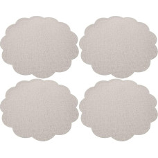 4 Stück rutschfeste Hitzebeständige Tischsets in Blumenform aus Wasserabweisendem Pu Leder Wiederverwendbare Platzdeckchen für Küche und Esszimmer Dekorative Tischdekoration