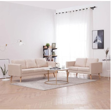 ZEYUAN 2 dalių sofos komplektas, sofa lova, sofa, sofa, miegamasis, sofa, paauglio kambarys, sofos komplektas, audinys kreminė balta
