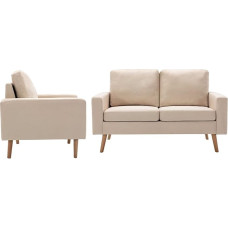 ShGaxin 2 dalių sofos komplektas, sofa lova, sofa, sofa, miegamasis, sofa, paauglio kambarys, sofos komplektas, sofa paauglio kambarys, audinys Cream White