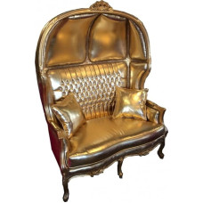 Casa-Padrino Baroque 2er balionas sofa aukso odos išvaizdos/aukso spalvos su Bling Bling akmenukais - Svetainės sofa Baldai Lounge Vestuvės