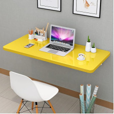 Robuster Tisch zur Wandmontage, für kleine Räume, 50 x 40 cm, idealus Küche, Waschküche und Restaurant, Gelb