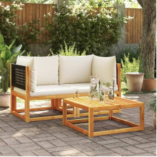 Homgoday Sodo kampinės sofos su pagalvėlėmis 2 dalys Kietosios akacijos medienos sodo baldai Lauko sodo lova Sofa Sofa Couch Patio baldai Modelis 3278876