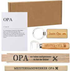Meleager Grandpa, Gift Grandpa, Birthday Gift for Grandfathers, Craftsman Men's Gift with Bottle Opener, Ruler, Keyring, Card, for Christmas, Birthdays