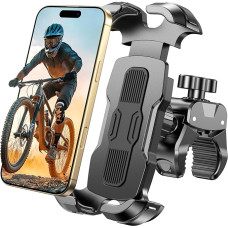 Handyhalterung Fahrrad, [Schnell-Auslöse & 360° Drehbar] Handyhalterung Motorrad, Sicherer Schloss Handyhalter Fahrrad, Universaler Bike Phone Holder Fahrradlenker für 4,7
