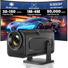 Portable Projector with WiFi & Bluetooth - 1920 x 1080P & 300 ANSI, Android 11 Video Projector, Automatic Keystone Correction, Adjustable Stand for Home Cinema, Cinema Experience and Outdoor