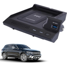 LICHENGTAI Belaidis automobilinis įkroviklis, suderinamas su Mercedes-Benz C klasės W205 GLC X253 Belaidė mobiliojo telefono įkrovimo stotelė Automobiliniai QI belaidžiai įkrovikliai