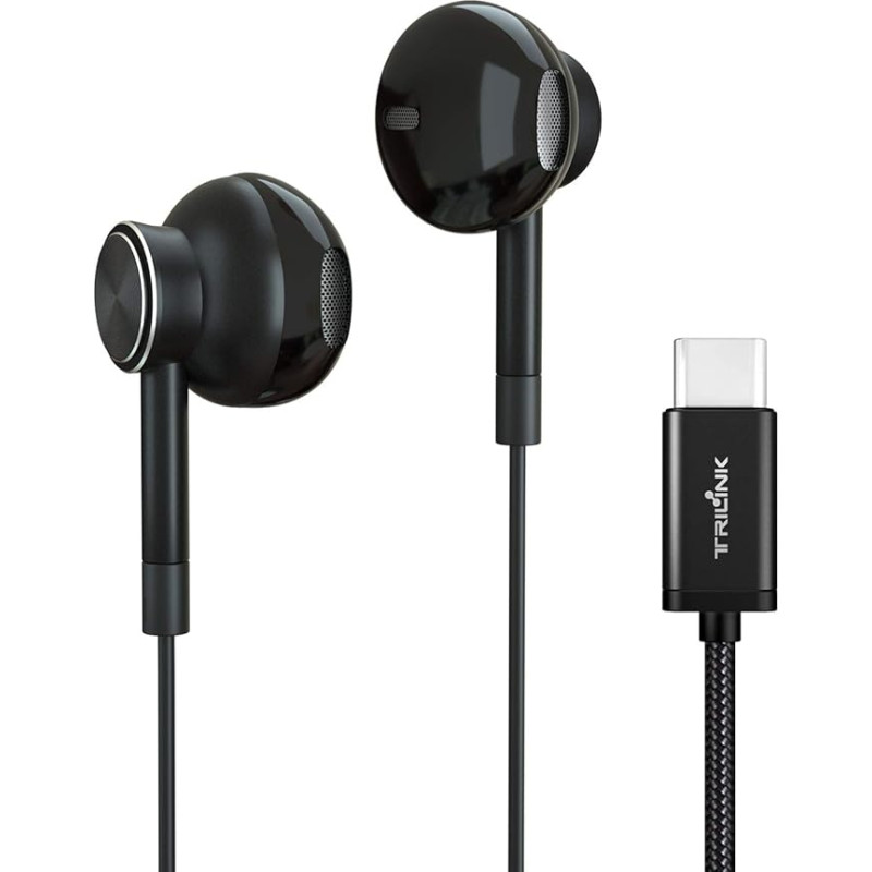 USB C ausinės In-Ear C tipo ausinės Hi-Res su mikrofonu ir garsumo valdymu Suderinamos su 