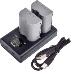 DSTE 2x EN-EL3E atsarginė baterija + dvigubas USB įkroviklis su LCD ekranu Suderinama su EN-EL3 ir Nikon D30, D50, D70, D70S, D90, D80, D100, D200, D300, D300S, D700 skaitmeniniais veidrodiniais fotoaparatais