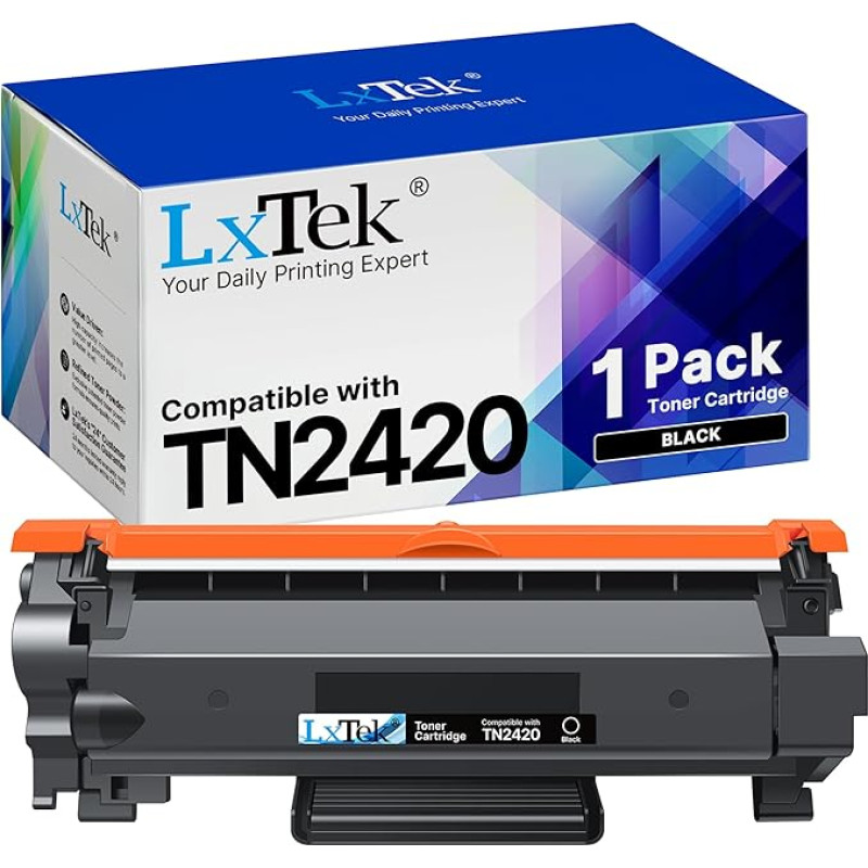 LxTek TN2420 Tonerkartuschen kompatibel für Brother TN-2420 TN2410 für MFC-L2710DW MFC-L2710DN HL L2350DW HL-L2310D HL-L2310D DCP-L2530DW DCP-L2510D MFC-L2730DW HL-L2375DW(1 Schwarz) Drucken, Scan, Cop. Y