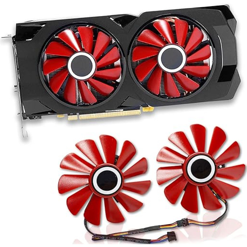 2 vnt FD10U12S9-C vaizdo plokštės aušintuvas 85 mm 4 kontaktų GPU vaizdo plokštės aušintuvas Kalnakasybos ventiliatorius, skirtas XFX RX 570 RS RX 580 RS vaizdo plokštėms Aušinimo pakaitinis ventiliatorius