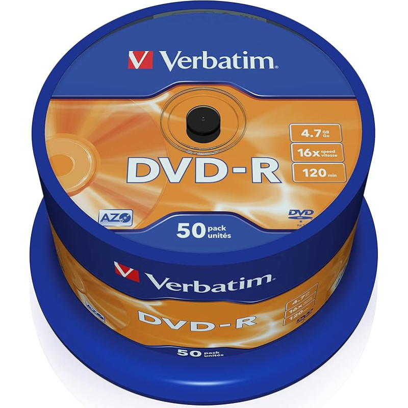 Verbatim 43548 4,7 GB 16x DVD-R Matt Silver - 50 vnt.