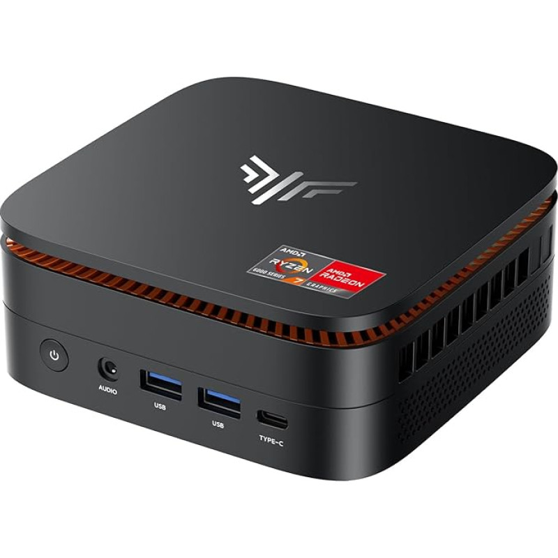 NiPoGi Pinova P1 mini kompiuteris A-MD Ryzen 4300U W11 Pro (4C/4T, 3,7 GHz, geresnis nei 3500U/3200U/N150/N97) 16GB DDR4 RAM + 512GB SSD išplečiamas / 4K trigubas ekranas/WiFi5/BT4.2/LAN Stalinis kompiuteris Biuras Švietimas