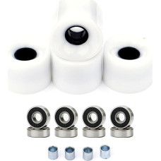 4 dalių riedlentės guolių tarpiklių rinkinys, 60 x 45 mm, 78A ABEC-9 608RS rutulinių guolių įvorė, Longboard priedai su keturiais ratukais (baltos spalvos)
