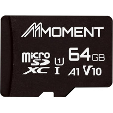 MMOMENT Micro SDHC A1 UHS-I U1 V10 10 klasės kortelė, suderinama su iki 90 MB/s skaitymo sparta, pridedamas SD adapteris (64 GB, juoda - A1, U1, V10)