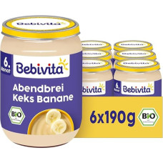 Bebivita Evening Porridge Biscuit Banana, 6 vnt. (6 x 190 g)