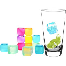 Reusable Plastic Ice Cubes, Reusable, Quick Freeze, No Fuss Easy to Use and Store, Ideal for Drinks, Parties and BBQs, Multicoloured, Pack of 20