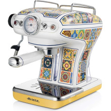 Ariete Vintage Espresso 1389, Espresso Machine for Powder or ESE Pads, 1-2 Cups, Cappuccino Nozzle, Stainless Steel Cup Holder, 15 Bar, 850W, Positano