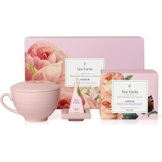 Tea Forte Gift Set Coffee Mug, Tea Tray and 10 Handmade Pyramid Tea Infuser (Jardin)