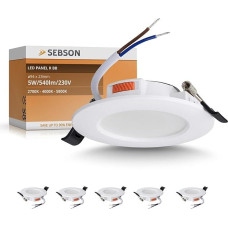 SEBSON LED Einbaustrahler 230V 5W 540lm - Programmierbar 2700K, 4000K, 5800K - LED panelė 94mm rund, 23mm flach - Deckenstrahler Einbauloch Ø80-85mm