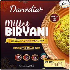 Danodia Foods Kodo Millet Biryani Mix, 2 × 250 g – Ready-to-Cook Hirse Biryani Mahlzeitenmix, indische Reis-Alternative, schnelle Hot-Water-Zubereitung, herzhaftes Instant Gericht für Lunch & Dinner