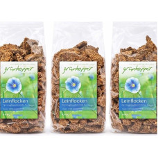 „grünhopper“ linų sėklų dribsniai, ekonominis rinkinys, 3 x 200 g