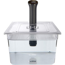 „SousVideTools“ polikarbonatinis indas, 20 l, su dangčiu, pritaikytas „Anova“ „Sous-Vide-Stick Nano“ įrenginiui, skaidrus, skirtas maisto ruošimui, be BPA, nelipnus ir tinkamas plauti indaplovėje