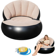 Pripučiama sofa su pėdų atrama, pripučiama kėdė, pripučiama poilsio sofa, fotelis, sofa su flokuotu paviršiumi, skirta svetainei, sofa, pripučiama lauko kempingo sofa, pilka