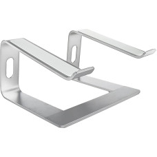 Aluminium Laptop Stand - Ergonomic Laptop Riser, Silver | Notebook stand made of 4.5 mm aluminium for 10-17 inch MacBook and laptop, stable holder with free space for cooling